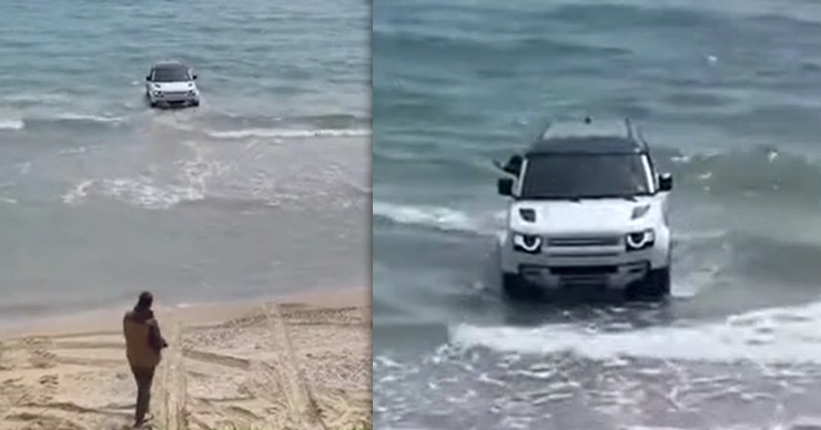Машина медленно двигалась прямо в воде. Коллаж: Point.md.