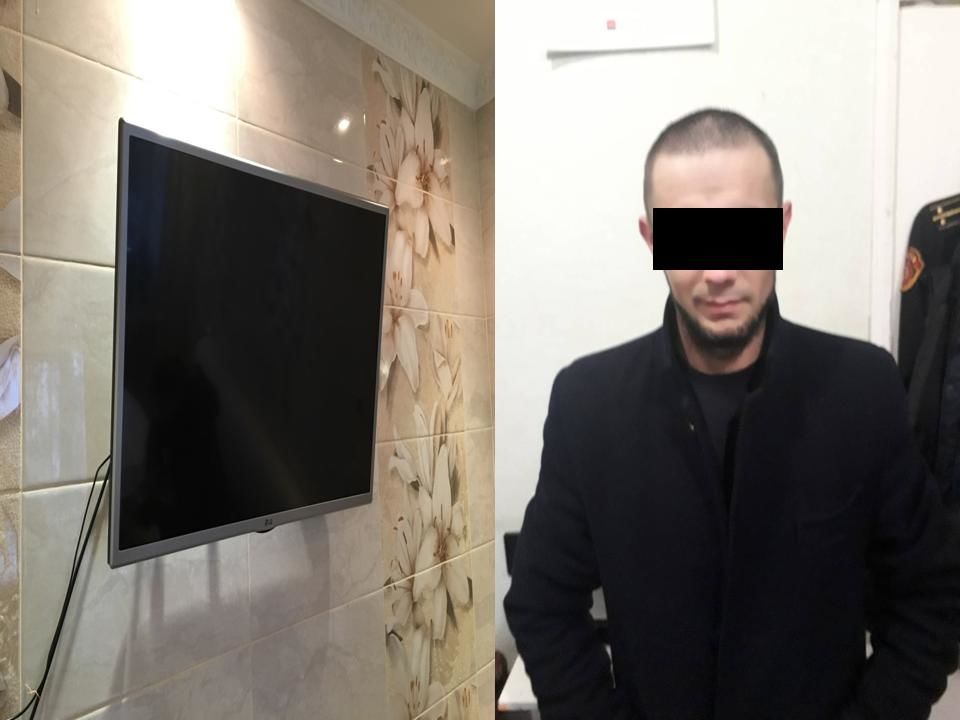 Şi-a achitat chiria în Capitală, în schimb, a furat un televizor. Foto: politiacapitalei.md
