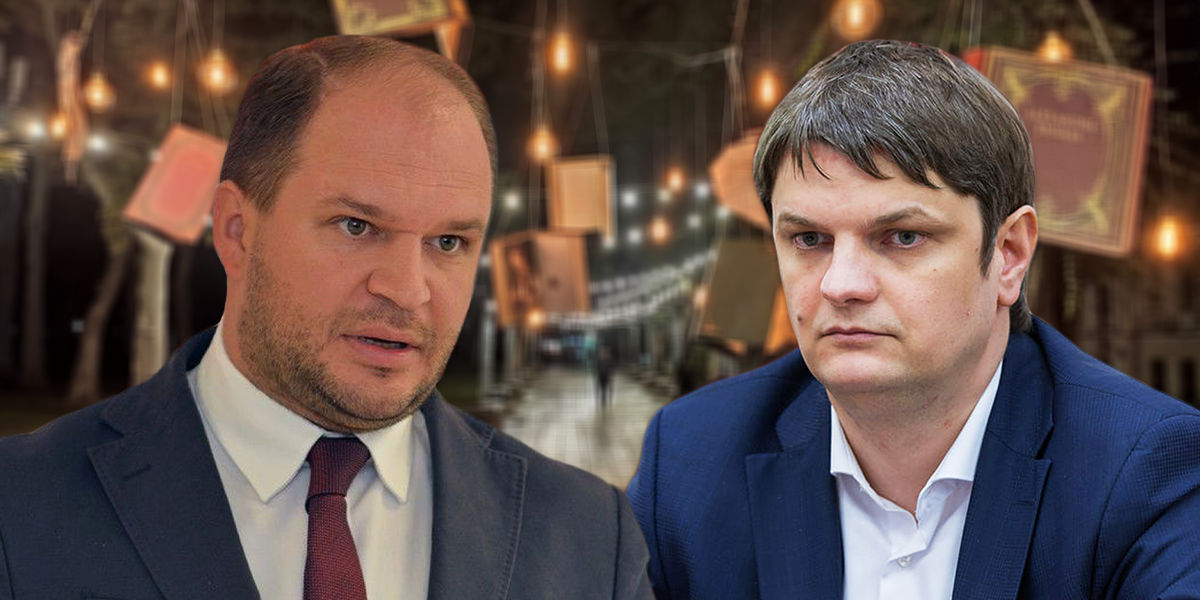 Ион Чебан ответил на критику Андрея Спыну по поводу праздничного освещения в Кишиневе. Коллаж Point.md.