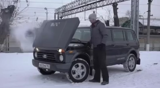 Гордость российского автопрома "закипела" во время съемки ролика.