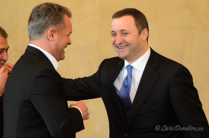 Vladimir Filat și Vladimir Plahotniuc au avut o întâlnire în seara zilei de 11 octombrie la sediul Partidului Democrat. Foto: Liviu Dimitriu