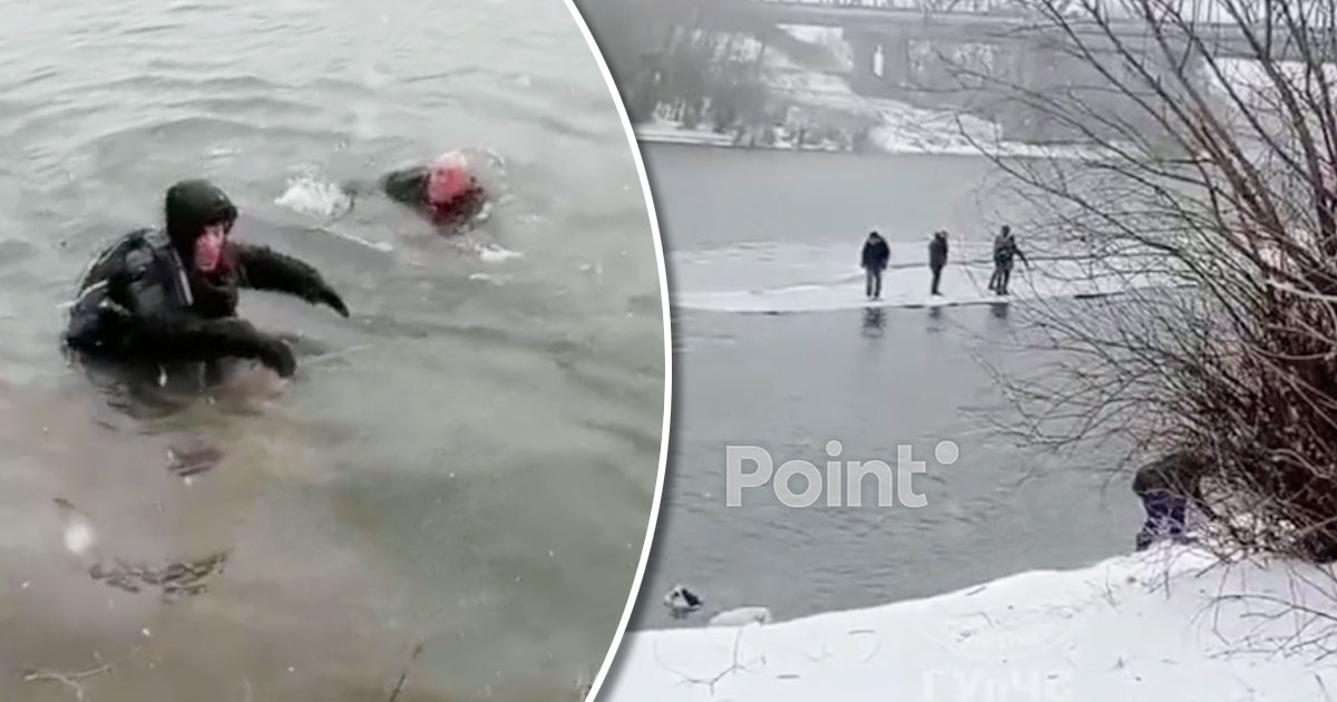 Opt pescari purtați pe o bucată de gheață, salvați la Bender.