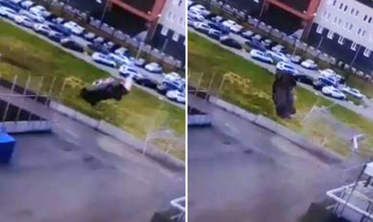 Двойное сальто автомобиля в Омске попало на видео.