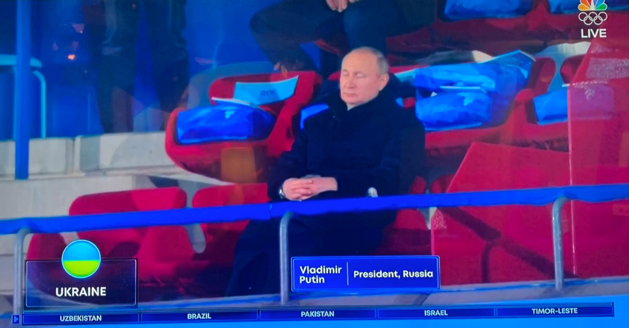 Путин заснул при появлении сборной Украины на открытии Олимпиады.