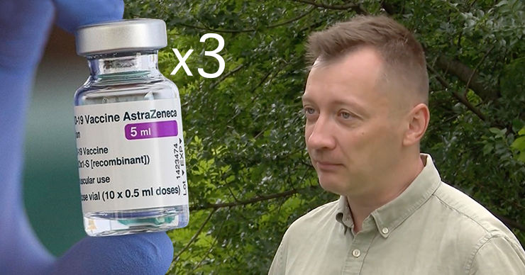 Молдаванин вынужден был сделать три прививки AstraZeneca, одну в Румынии.