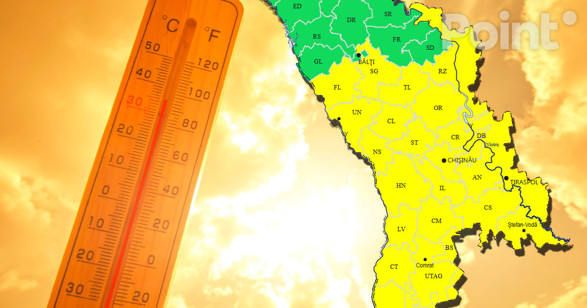 Cod Galben de caniculă în Moldova: Temperaturile vor ajunge la +33 °C.