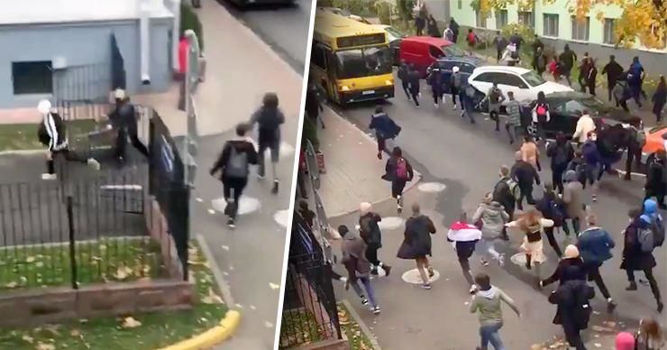 ОМОН в Минске задерживает участников студенческого марша.