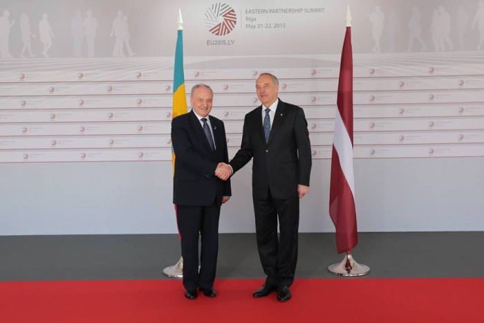 Nicolae Timofti, și-a început vizita de două zile în Letonia, unde participă la summit-ul Parteneriatului Estic. Foto: presedinte.md