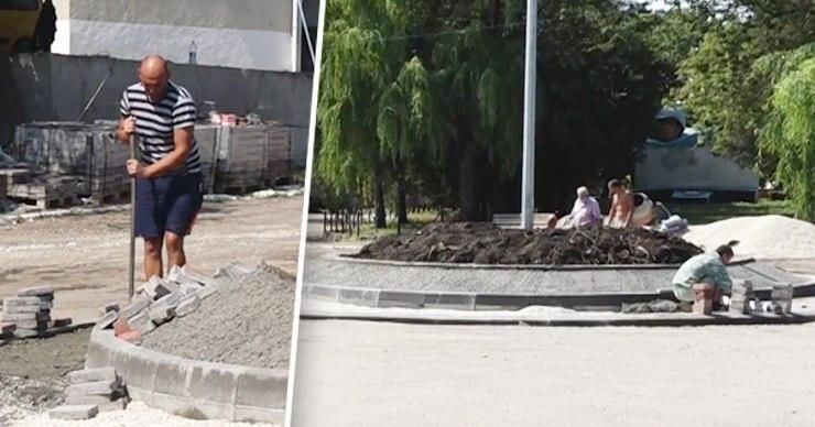 В малонаселенном селе Рышканского района строят кольцевую развязку. Коллаж: Point.md