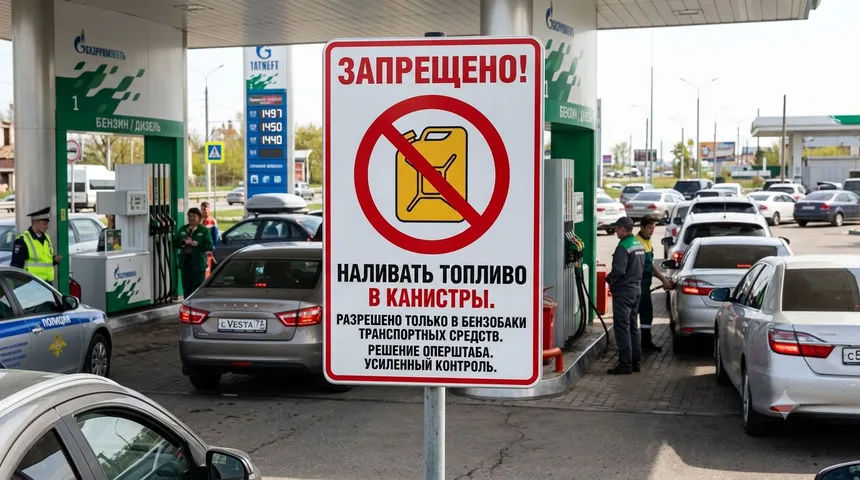 В Курской области России запретили продавать бензин в канистры.