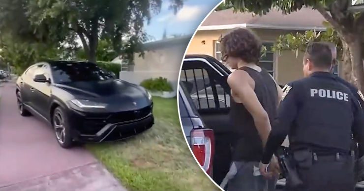 Американец преследовал угнанный Lamborghini на скутере.