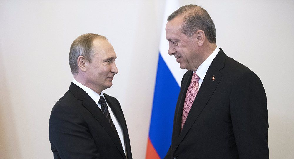 Putin și Erdogan s-au întâlnit marți la Sankt Petersburg. Foto: Sputnik/ Сергей Гунеев