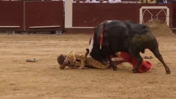 Un matador, luat în coarne de taurul pe care voia să-l ucidă
