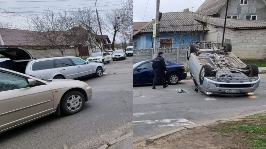 В микрорайоне "Старая почта" произошло ДТП: перевернулся автомобиль.