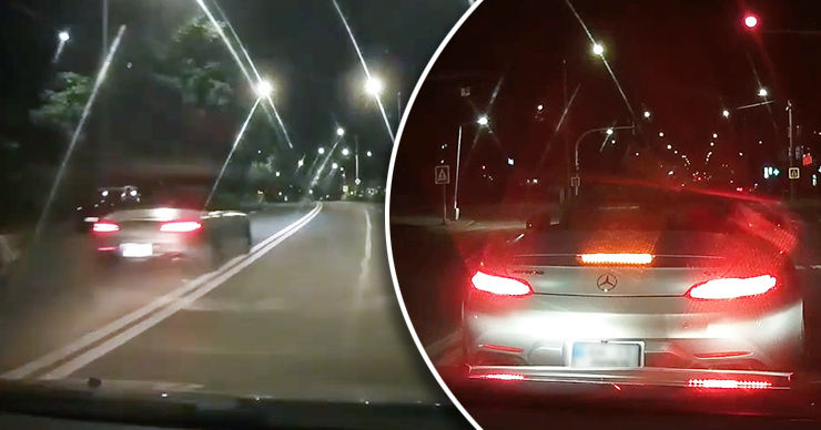 В Кишиневе Mercedes из Украины совершил серию опасных маневров на дороге. Коллаж: Point.md