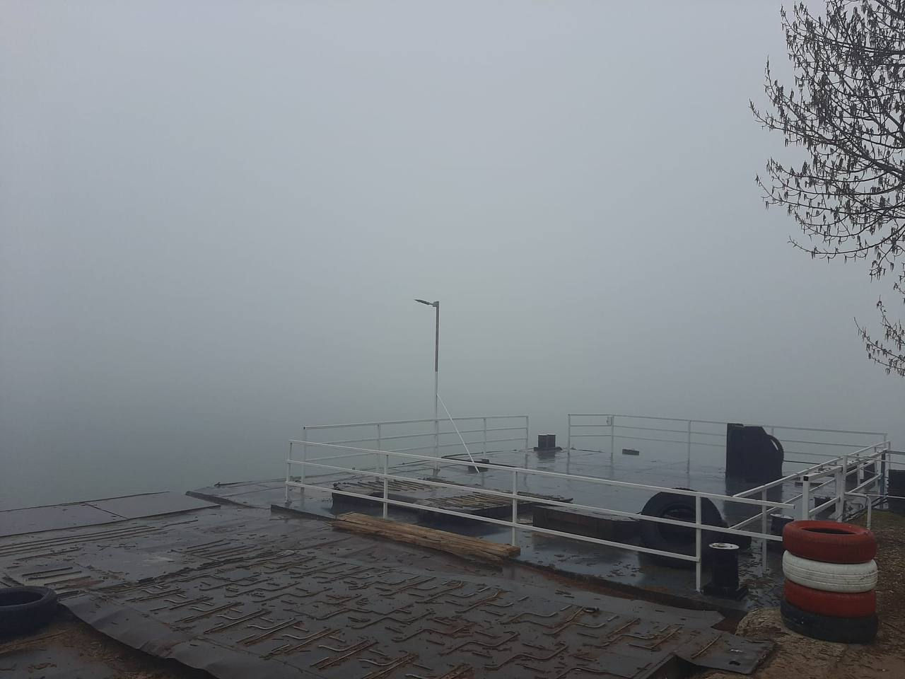 Работа парома в Моловата временно приостановлена из-за сильного тумана.
