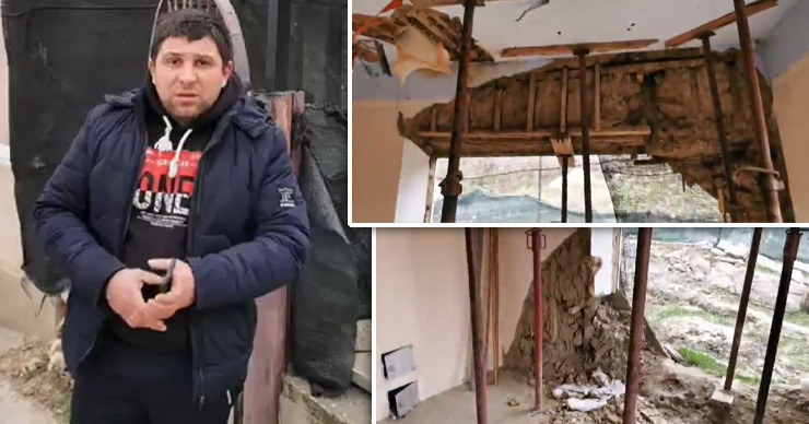 Житель Кагульского района, дом которого снес грузовик, 2 года не может получить компенсацию. Коллаж: Point.md
