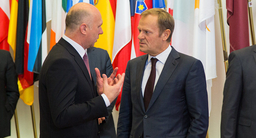 Premierul Pavel Filip s-a întâlnit cu Președintele Consiliului European, Donald Tusk. Foto: gov.md