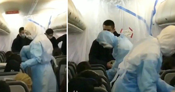 Появилось видео с борта самолета с гражданами Украины из Уханя. Фото: Point.md.
