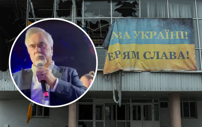 Меладзе на концерте с рюмкой в руках ответил на украинское приветствие. Коллаж: rbc.ua