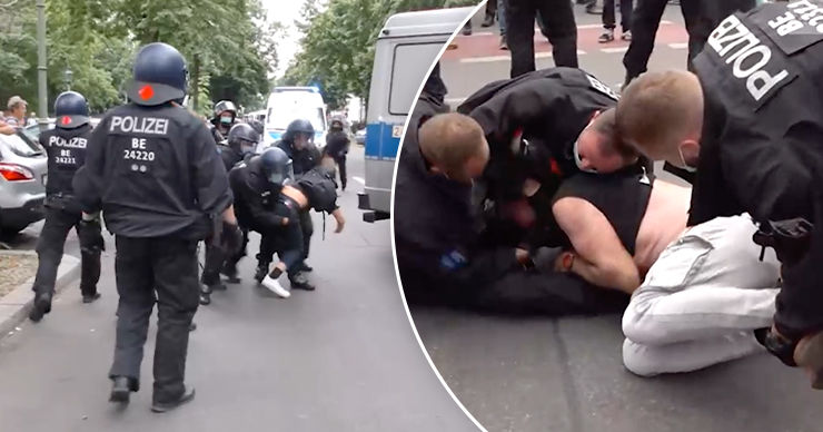 В Берлине начались стычки полиции с участниками «ковидных» протестов.
