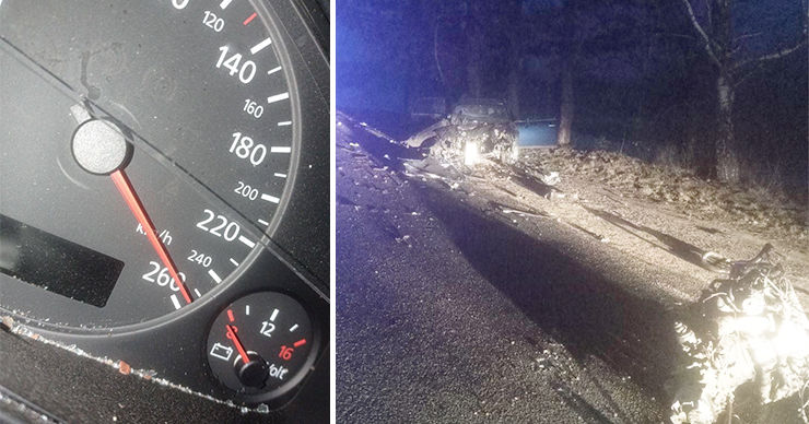 ДТП в Крива: водитель на большой скорости врезался в дерево.
