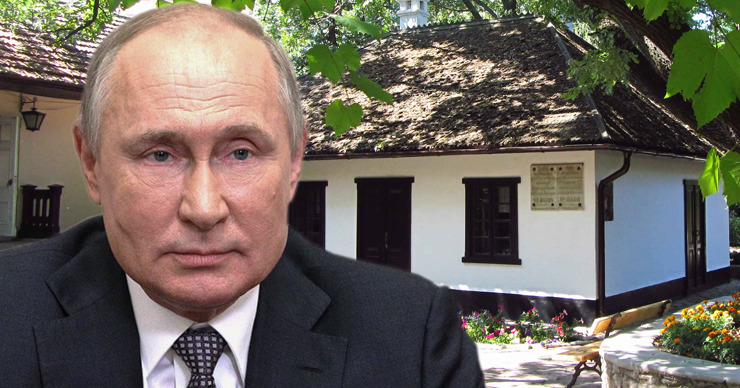 Владимир Путин подписал указ, который предусматривает оказание помощи дому-музею Пушкина в Кишинёве. Коллаж Point.md.