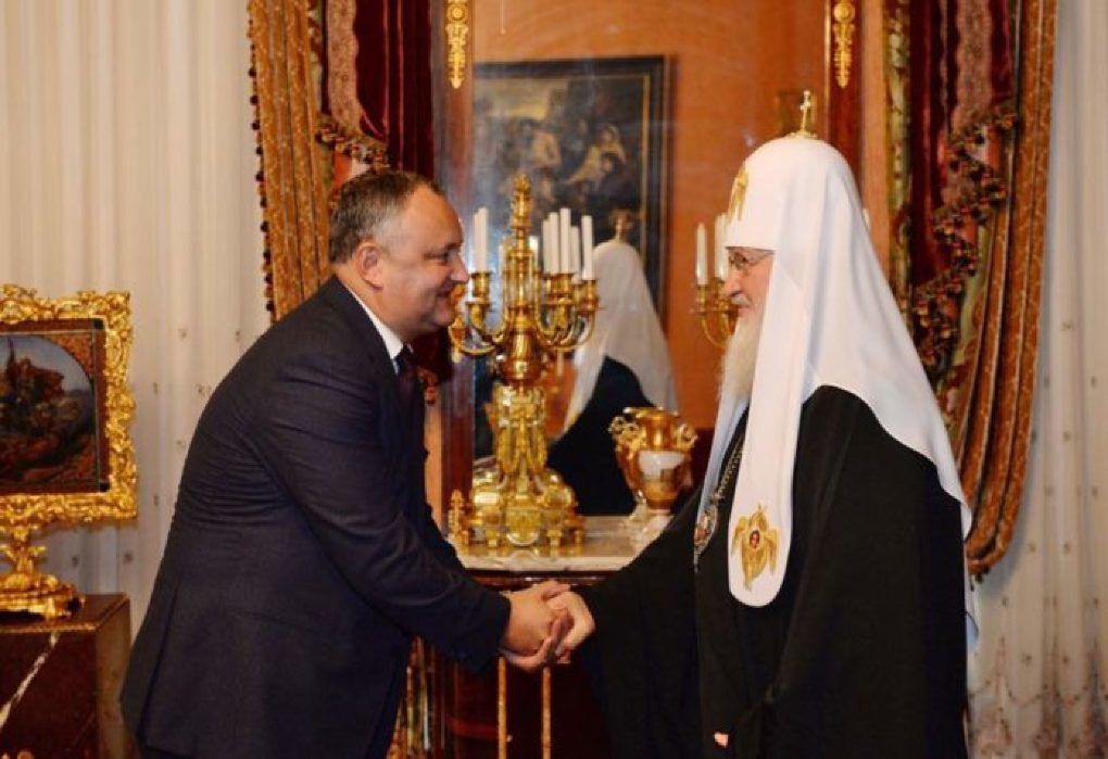 Președintele Igor Dodon i-a trimis patriarhului Kiril al Rusiei un mesaj de felicitare cu ocazia aniversării. Foto: Igor Dodon via Facebook.com
