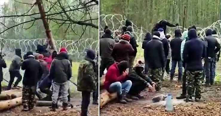 В Польше нелегальные мигранты попытались штурмовать границу. Коллаж: Point.md.