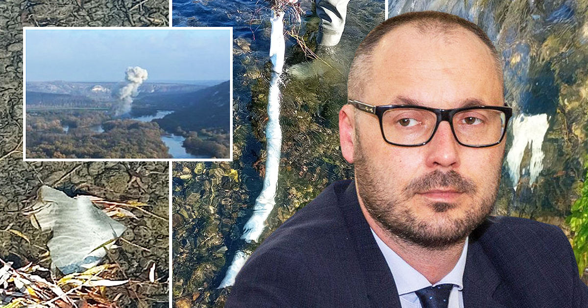 Министр Литвиненко получил фото с места падения ракеты в Наславче. Коллаж: Point.md