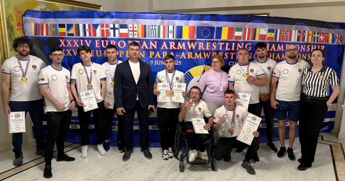 Lotul Moldovei a obținut 43 de medalii la Campionatul European de Armwrestling și Para-Armwrestling.