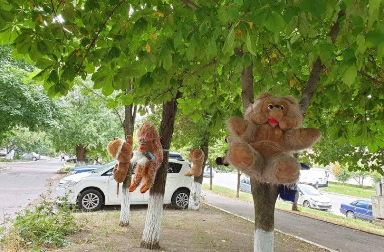 Украшение двора на Чеканах напоминает фильм ужасов.