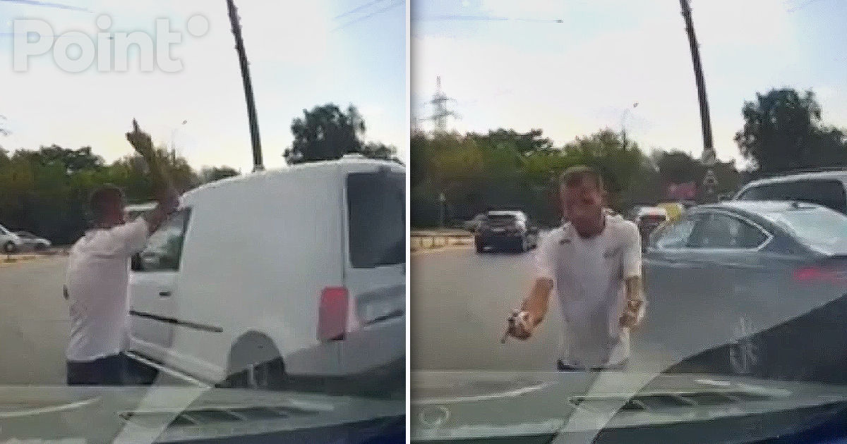 Haos într-o intersecție din Chișinău: Un bărbat a încercat să facă ordine în trafic.