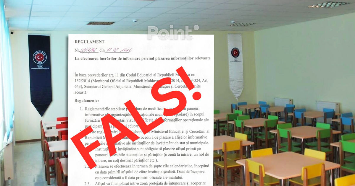Ministerul Educației anunță apariția pe Internet a unei circulare false trimise școlilor din Găgăuzia.