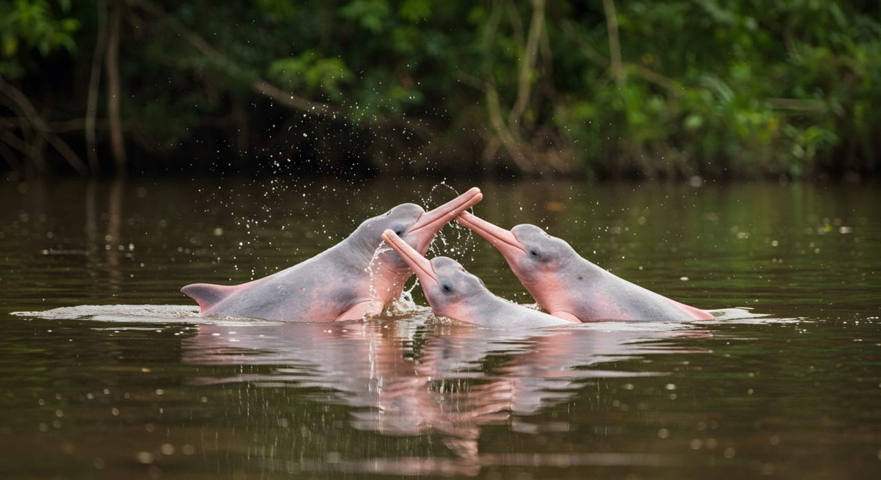 Lacurile amazoniene s-au încălzit până la temperatura unui jacuzzi: Sute de delfini au murit.