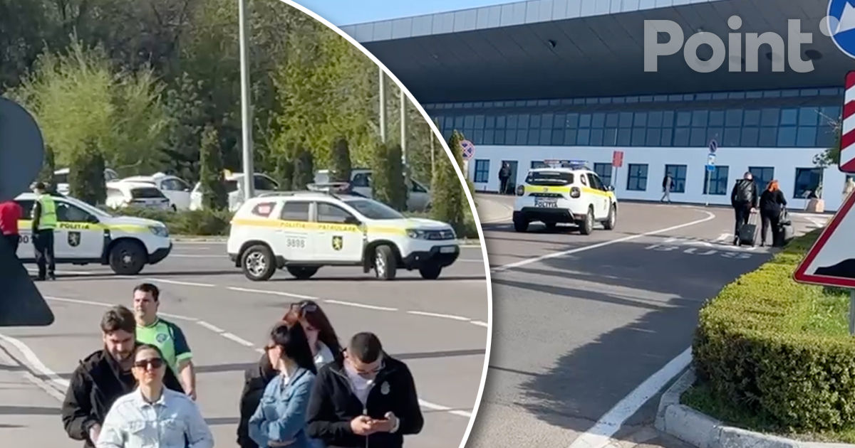 Полиция перекрыла въезд транспорта на территорию Кишиневского аэропорта.