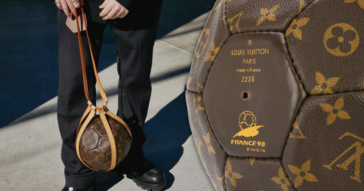 Модный дом Louis Vuitton выставил на продажу винтажный футбольный мяч. Коллаж: Point.md