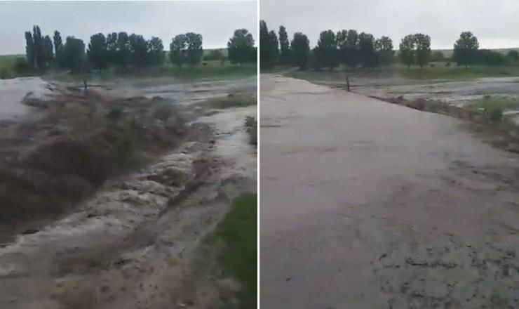 В Сороках в результате сильного ливня затопило село.