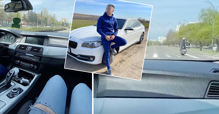 Водитель снял ролик для Tik Tok на арендованной машине: Видали бабку? Коллаж Point.md.