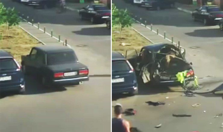 В припаркованном авто из-за жары взорвался газовый баллон.