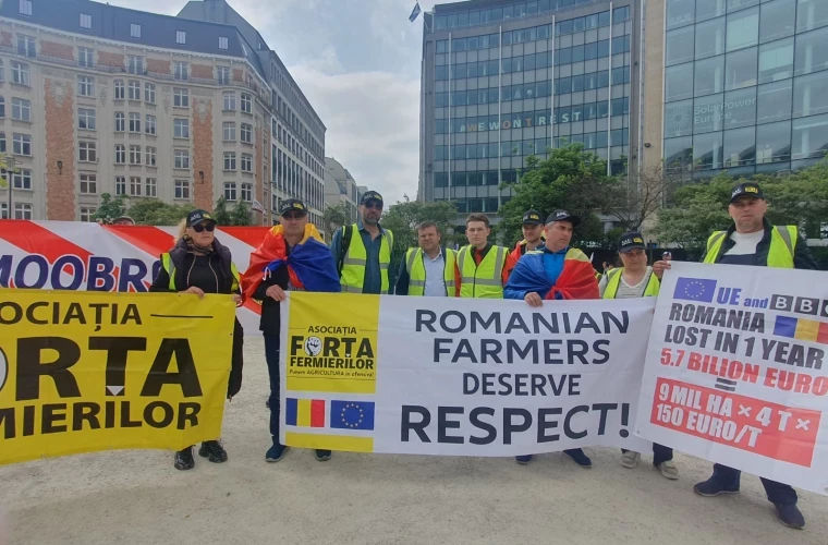Молдавские фермеры провели акцию протеста в Брюсселе.