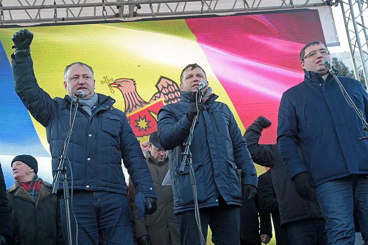 Лидеры оппозиции Игорь Додон, Андрей Нэстасе и Ренато Усатый.