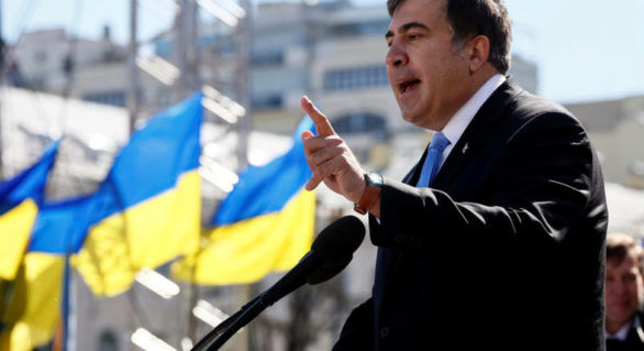 Mihail Saakașvili, se află la granița polonezo-ucraineană.