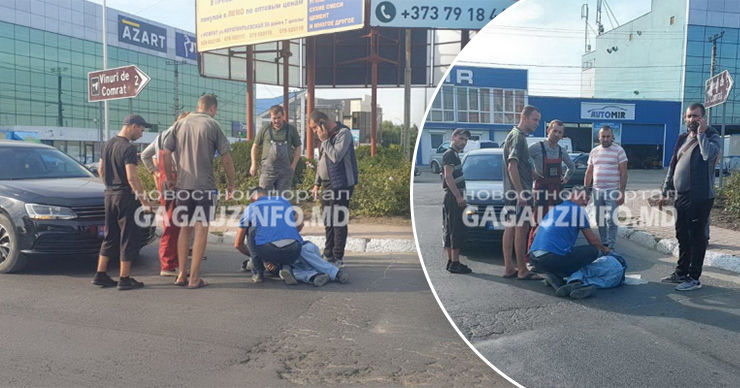 В Комрате возле автостанции сбили пешехода. Коллаж Point.md.