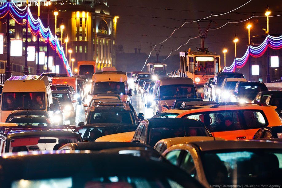 Вечером в Кишиневе образовались пробки.