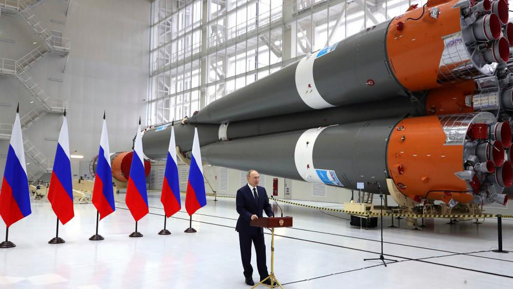 Президент РФ Владимир Путин на космодроме Восточный.