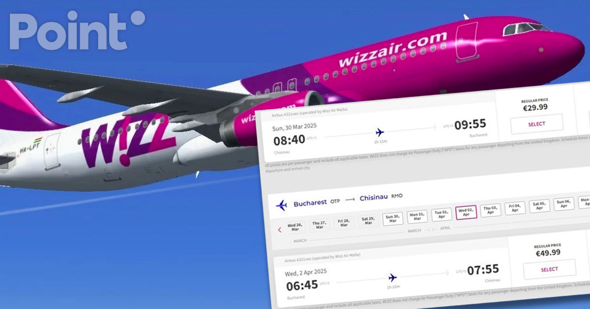 Wizz Air lansează zboruri București – Chișinău: Bilete de la 30 de euro.