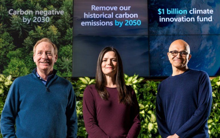 Microsoft хочет удалить свой углеродный след к 2050 году.
