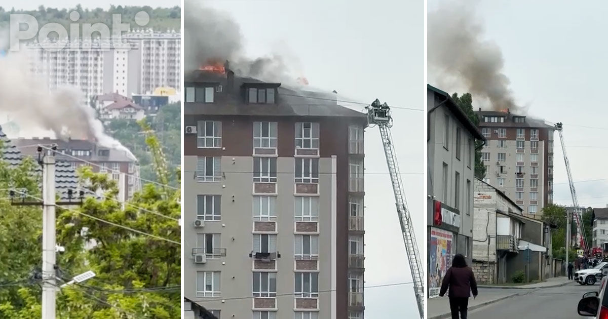 Incendiu la Durlești: Mansarda unui bloc de locuit, cuprinsă de flăcări.