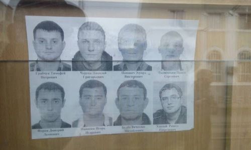 Renato Usatîi pe un panou în Bălți alături de cei mai căutați infractori. Foto: galbur.md